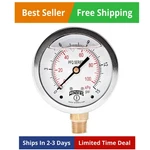 2-1/2" Dial Size, Liquid Filled Industrial Pressure Gauge, Brass Internals, 3.... Fixed Price $33.70.