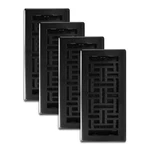 4-PACK AJH410-BLK Oriental Floor Register, 4X10 Inches, Textured Black Finish. Fixed Price $49.95.