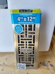 (4-PACK) ADH412-NKL Art Deco Floor Register, 4X12 Inches, Brushed Nickel. Fixed Price $52.00.