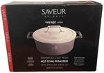 Saveur Selects Voyage Series 6QT Enameled Cast Iron Oval Roaster Dutch Oven New. Fixed Price $51.99.
