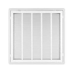 Stamped Face Filter Grille, Housing, White Shoemaker FG1-16X16. Fixed Price $102.52.