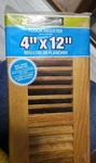WL412-M 4-INCH By 12-INCH Wood Louver Floor Register Medium Oak. Fixed Price $20.00.