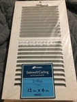 Accord 12X6 Sidewall Ceiling Register White Way Steel Vent Hvac Air Cover. Fixed Price $9.60.