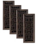Decor Grates (4-PACK) AJH412-BLK Oriental Floor Register 4X12 Inches Bronze. Fixed Price $45.95.
