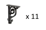 *11* Richelieu 3-9/16" X 3-15/16" Matte Black Forged Iron Rustic Shelf Bracket. Fixed Price $49.99.