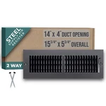 Fits 14X4 Duct Opening 2 Way Steel Air Supply Diffuser By Handua Register V.... Fixed Price $36.57.