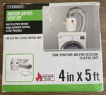 Everbilt Indoor Dryer Vent Kit 4IN X 5FT. Fixed Price $18.00.