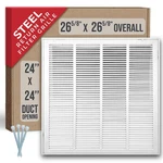 Handua 24X24 Steel Return Air Filter Grille White Hvac Vent Cover W/ Door Intake. Fixed Price $54.27.