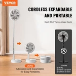 Vevor 8 Inch Foldable Oscillating Standing Fan With Remote Control, 4 Speed Adju. Fixed Price $50.43.