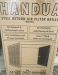 Handua 16X25 Steel Return Air Filter Grille, White. For Duct Opening. Fixed Price $39.99.