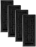 Decor Grates (4-PACK) AJH412-BLK Oriental Floor Register 4X12 Inches Black. Fixed Price $30.00.