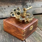 Marine Instruments Solid Bras Sextant With Brown Wooden Box Vintage Look Decor. Fixed Price $56.06.