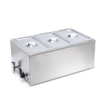 Sybo Commercial Bain Marie 3 Section Food Warmer W/ Tap, Stainless Steel, Silver. Fixed Price $190.56.