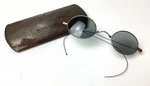 Antique Wire Rim Sun Glasses Spectacles With Case Steampunk Retro Complete. Fixed Price $49.99.