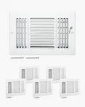 Vevor Floor Registers 3-WAY 6X10 Inch Iron Vents Hvac Grilles 6-PACK White. Fixed Price $41.67.
