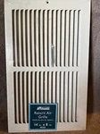 New White Accord Steel Return Air Grille, 14" X 8" 65104. Fixed Price $15.00.