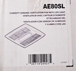 Broan AE80SL Flex Series Cfm 0.7 Sones Humidity Sensing Ventilation Fan Light. Fixed Price $74.99.
