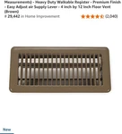 Reliabilt Metal Floor Registers - Brown/paintable #0066951 New. Fixed Price $19.95.