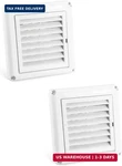 Qwork Air Vent Abs Louver Grille Cover, 2 Pack 4" Square Covers With Built-in Fl. Fixed Price $32.94.