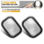 (2) 5" X 3" White Incandescent Stop Turn Tail Lights Truck Trailer. Fixed Price $14.99.