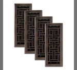 Decor Grates 4-PACK AJH412-RB Oriental Floor Register 4X12 In Rubbed Bronze. Fixed Price $41.00.