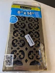 Bright Brass-plated Steel Scroll Wall And Ceiling Register 6" X 14". Fixed Price $29.99.