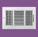 Everbilt 10" X 6" 3-WAY Steel Wall/ceiling Register White Deflector Damper. Fixed Price $15.00.