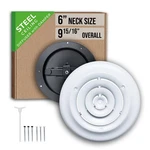 Handua 6IN Steel Round Air Duct Diffuser Vent Cover Ceiling White Damper. Fixed Price $66.25.