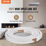 25FT Mini Split Line Set, 1/4" & 3/8" O.d Copper Pipes Tubing And Triple-layer. Fixed Price $112.59.
