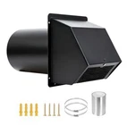 8 Inch Hooded Wall Vent With Screen Damper,outdoor Exhaust Cover Black. Fixed Price $49.99.
