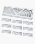 Vevor Floor Registers 15-INCH 10-PACK Vents For Hvac Baseboard White. Fixed Price $100.04.