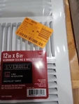 Everbilt 12 X 6 Inch, 3-WAY Steel Wall/ceiling Register White. Fixed Price $15.75.