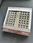 New. Floor Choice, 2 Pack, Abstract Registers, Brushed Nickel. 4" X 10". Fixed Price $19.98.