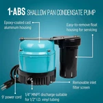Little Giant Submersible Condensate 1-ABS Pump 2GZG4 550912 115V 60HZ 205 Gph. Fixed Price $62.00.