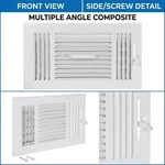 Ez-flo 3-WAY Steel Wall/ceiling Register Hvac Vent Cover White Durable Sizes. Fixed Price $13.90.