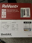 Revent RVL110 Exhaust Fan - New In Box. Fixed Price $30.00.