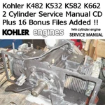 Kohler K482 K532 K582 K662 Twin Cylinder Sm & Bonuses Added Computer Cd. Fixed Price $12.97.