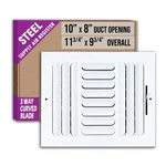 Fits 10X8 Duct Opening 3 Way Fixed Curved Blade Air Supply Diffuser By Handua. Fixed Price $12.50.