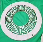 Antique Cast Iron Vent Cover Greek Key Design Round Register Grate Architectural. Fixed Price $99.99.