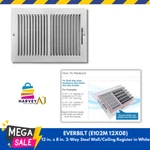 Everbilt E102M 12X08 2-WAY Steel Wall/ceiling Register White. Fixed Price $21.97.