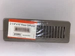 Brown Steel Floor Register Vent Diffuser W/ Damper, Fits 2-1/4"X10" Duct Opening. Fixed Price $14.96.