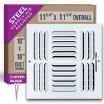 Handua 10X10 Duct Opening 4-WAY Fixed Curved Blade Air Supply Diffuser White. Fixed Price $46.64.
