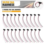20PCS 3 Prong Trailer Truck Light Pigtail Sealed Round/oval Stop Turn. Fixed Price $15.99.