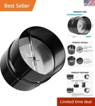 Galvanized Steel 4 Inch Backdraft Damper - Inline Fan Vent Deflector Black. Fixed Price $18.99.