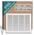 Steel Return Air Filter Grille 24"X18" Duct Opening, Removable Door, Hoovate. Fixed Price $44.44.