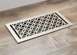 Signature Hardware Pasteur Brass Floor Register 6X12 Brushed Nickel. Fixed Price $61.70.