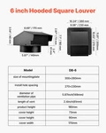 6 Inch Hooded Wall Vent Cover, Square Ac Gable Premium Spcc Steel &. Fixed Price $53.41.