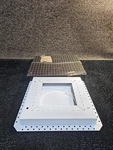 Aria Fittes X14.25 Flush Exhaust Mount Powder-coated Steel DWALLX14X14SWH. Fixed Price $62.99.