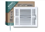 Fits 12X10 Duct Opening 3 Way Steel Air Supply Diffuser By Handua Register Ven. Fixed Price $24.99.