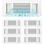 6 Pcs White 12 X 4 Inch Interior Size Air Ceiling Vent Covers 3 Way Sidewall .... Fixed Price $72.92.